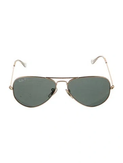 Pre-owned Ray Ban Aviator Large Metal Aviator Sunglasses In Gold