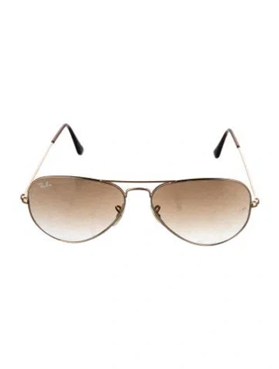 Pre-owned Ray Ban Aviator Large Metal Aviator Sunglasses In Gold