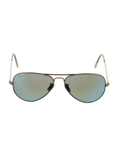 Pre-owned Ray Ban Aviator Large Metal Aviator Sunglasses In Gold
