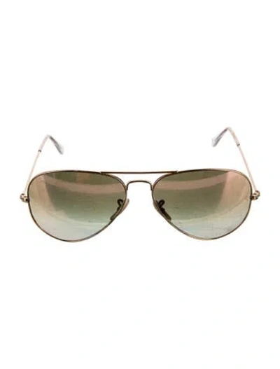 Pre-owned Ray Ban Aviator Large Metal Aviator Sunglasses In Gold