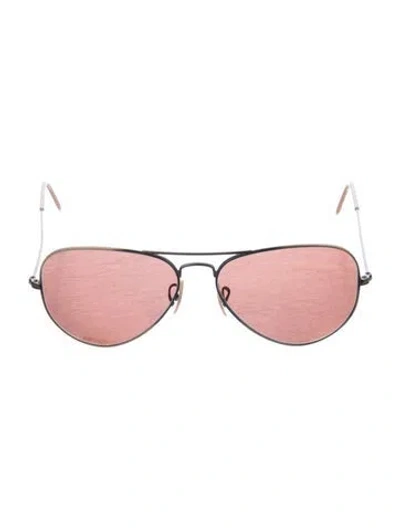 Pre-owned Ray Ban Aviator Large Metal Aviator Sunglasses In Grey/silver