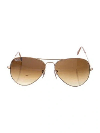 Pre-owned Ray Ban Aviator Large Metal Aviator Sunglasses In Neutral