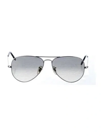 Pre-owned Ray Ban Aviator Large Metal Aviator Sunglasses In Silver