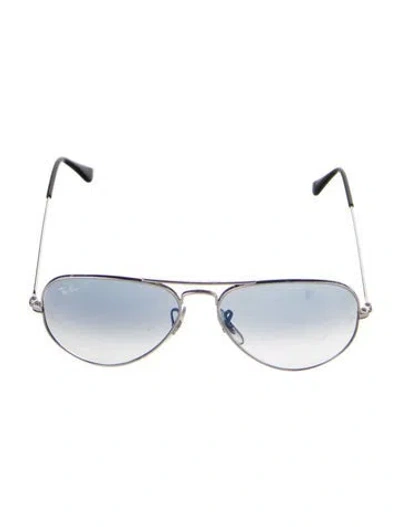 Pre-owned Ray Ban Aviator Large Metal Aviator Sunglasses In Silver