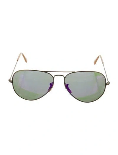 Pre-owned Ray Ban Aviator Large Metal Aviator Sunglasses W/ Tags In Purple
