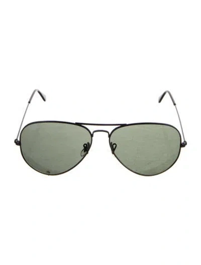 Pre-owned Ray Ban Aviator Large Metal Ii Aviator Sunglasses In Black