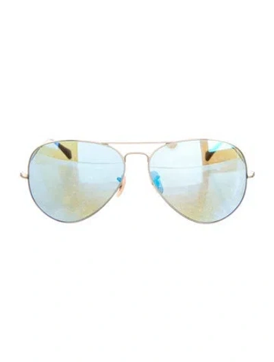 Pre-owned Ray Ban Aviator Large Metal Ii Aviator Sunglasses In Gold