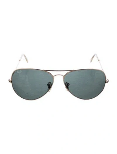 Pre-owned Ray Ban Aviator Large Metal Ii Aviator Sunglasses In Gold