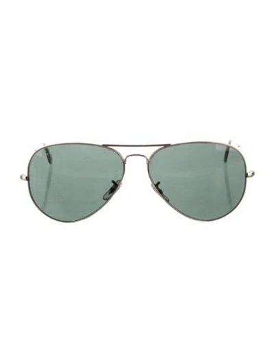 Pre-owned Ray Ban Aviator Large Metal Ii Aviator Sunglasses In Gold