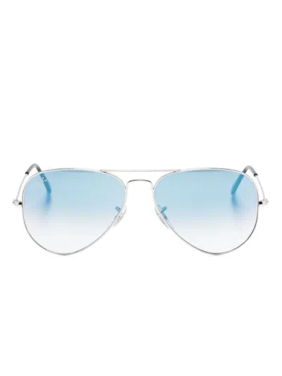Ray Ban Aviator Large Metal Sunglasses In 银色
