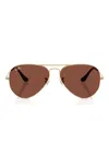 Ray Ban Aviator Large Sunglasses In Brown