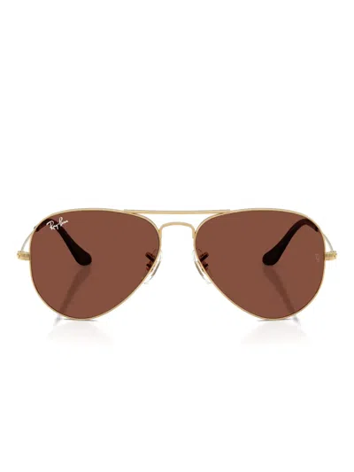Ray Ban Aviator Large Sunglasses In Brown