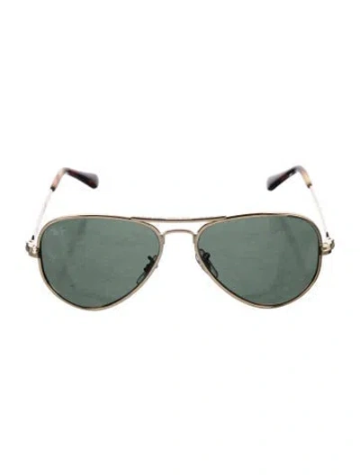 Pre-owned Ray Ban Aviator Max Aviator Sunglasses In Gold