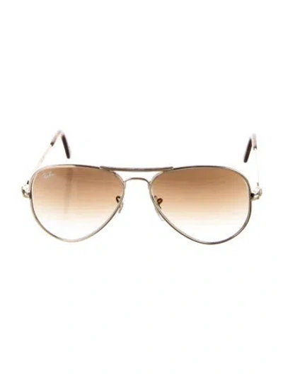 Pre-owned Ray Ban Aviator Max Aviator Sunglasses In Gold