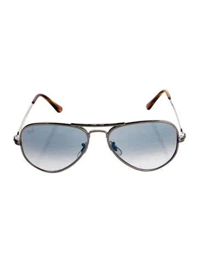 Pre-owned Ray Ban Aviator Max Aviator Sunglasses In Silver