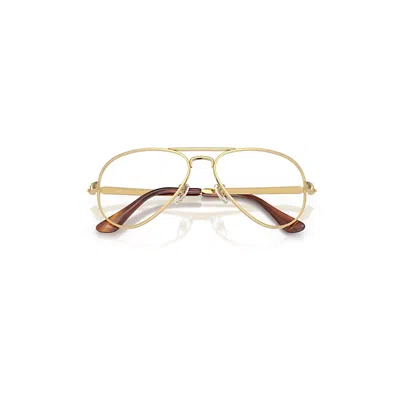 Ray Ban Aviator Max Eyeglasses Arista Gold Frame Clear Lenses Polarized 58-16