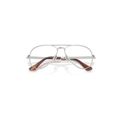 Ray Ban Aviator Max Eyeglasses Silver Frame Clear Lenses Polarized 58-16