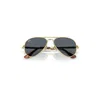 Ray Ban Aviator Max Sunglasses Arista Gold Frame Blue Lenses 58-16