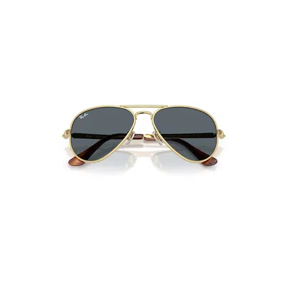 Ray Ban Aviator Max Sunglasses Arista Gold Frame Blue Lenses 58-16