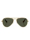 Ray Ban Ray-ban Blue Light Blocking 62mm Oversize Aviator Everglasses In Gold