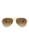 Ray Ban Aviator Metal Ii 58mm Gradient Pilot Sunglasses In Gold/ Brown Gradient