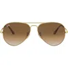 Ray Ban Ray-ban Aviator Metal Ii 58mm Gradient Pilot Sunglasses In Gold/brown Gradient