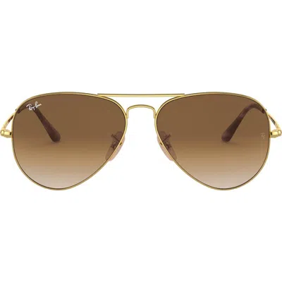 Ray Ban Ray-ban Aviator Metal Ii 58mm Gradient Pilot Sunglasses In Gold/brown Gradient