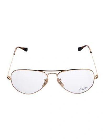 Pre-owned Ray Ban Aviator Metal Ii Aviator Eyeglasses In Gold