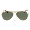 Ray Ban Crystal Green Aviator Unisex Sunglasses Rb3689 914731 58 In Green