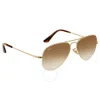 Ray Ban 3025 55 Gradient Aviator Sunglasses In Brown/gold Tone