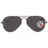 Ray Ban Aviator Metal Ii Polarized Black Aviator Unisex Sunglasses Rb3689 004/48 55 In Black / Gun Metal