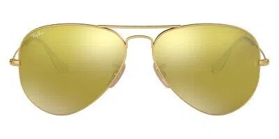 Pre-owned Ray Ban Ray-ban Aviator Metal Sunglasses Rb3025 112/93 Gold Pilot Yellow Mirrored Flash