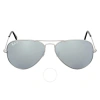 Ray Ban Aviator Mirror Polarized Silver Flash Aviator Unisex Sunglasses Rb3025 019/w3 58 In Silver