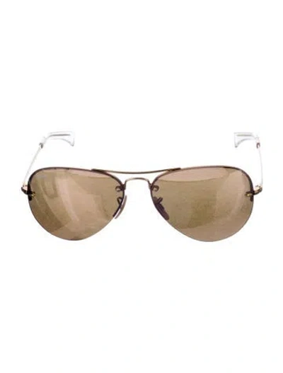 Pre-owned Ray Ban Aviator Mirrored Sunglasses