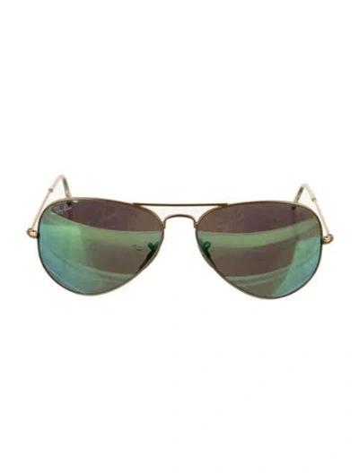 Pre-owned Ray Ban Aviator Mirrored Sunglasses