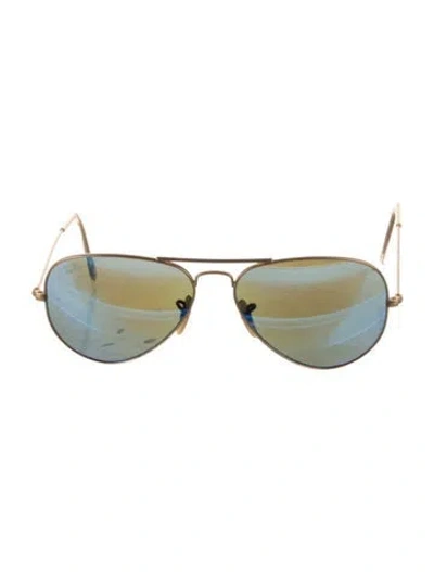 Pre-owned Ray Ban Aviator Mirrored Sunglasses