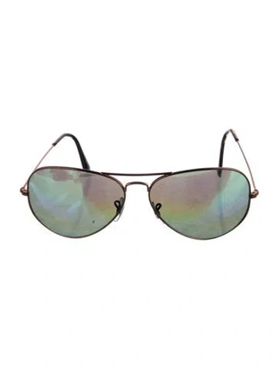 Pre-owned Ray Ban Aviator Mirrored Sunglasses