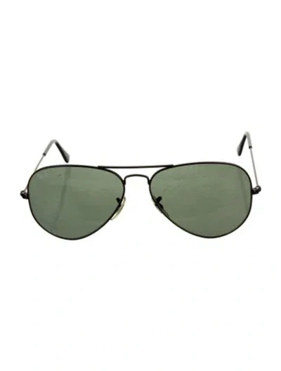 Pre-owned Ray Ban Aviator Mirrored Sunglasses In Black