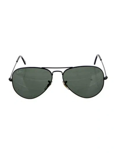 Pre-owned Ray Ban Aviator Mirrored Sunglasses In Black