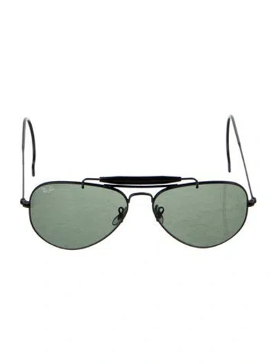 Pre-owned Ray Ban Aviator Mirrored Sunglasses In Black
