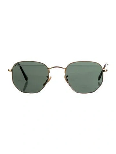 Pre-owned Ray Ban Aviator Mirrored Sunglasses In Black/gold