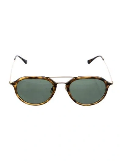 Pre-owned Ray Ban Aviator Mirrored Sunglasses In Brown