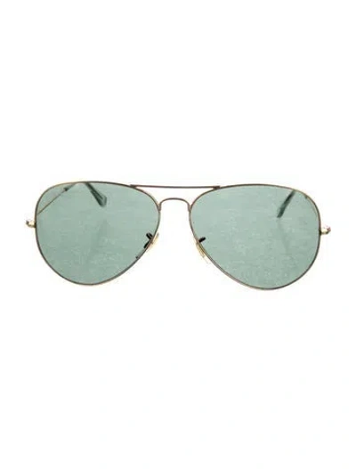 Pre-owned Ray Ban Aviator Mirrored Sunglasses In Gold