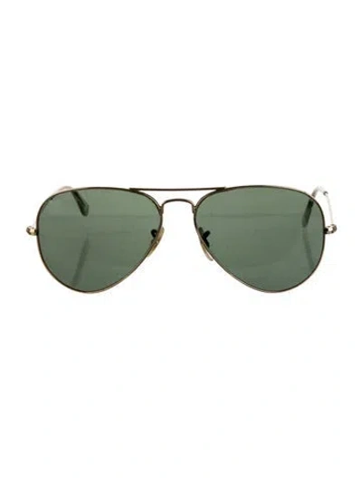 Pre-owned Ray Ban Aviator Mirrored Sunglasses In Gold