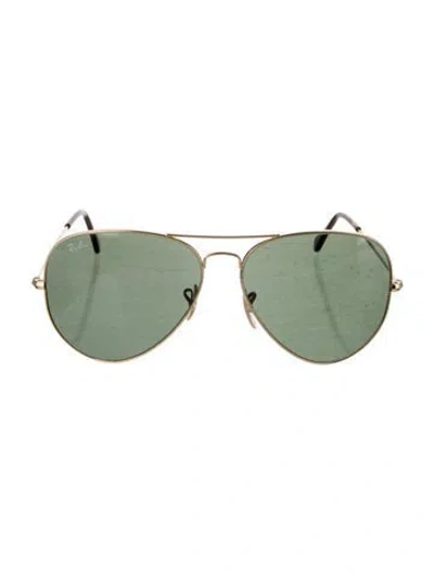 Pre-owned Ray Ban Aviator Mirrored Sunglasses In Gold