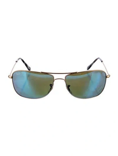 Pre-owned Ray Ban Aviator Mirrored Sunglasses In Gold