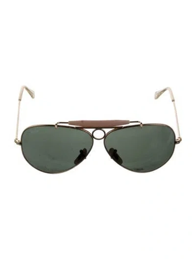 Pre-owned Ray Ban Aviator Mirrored Sunglasses In Gold