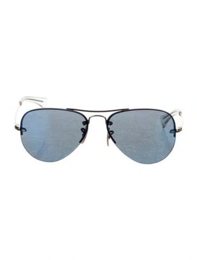 Pre-owned Ray Ban Aviator Mirrored Sunglasses In Gold