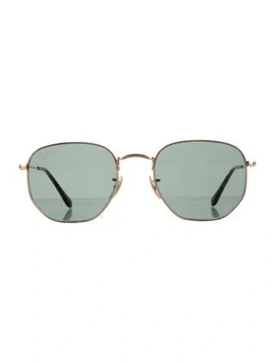 Pre-owned Ray Ban Aviator Mirrored Sunglasses In Gold