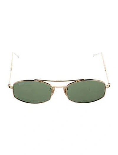 Pre-owned Ray Ban Aviator Mirrored Sunglasses In Gold